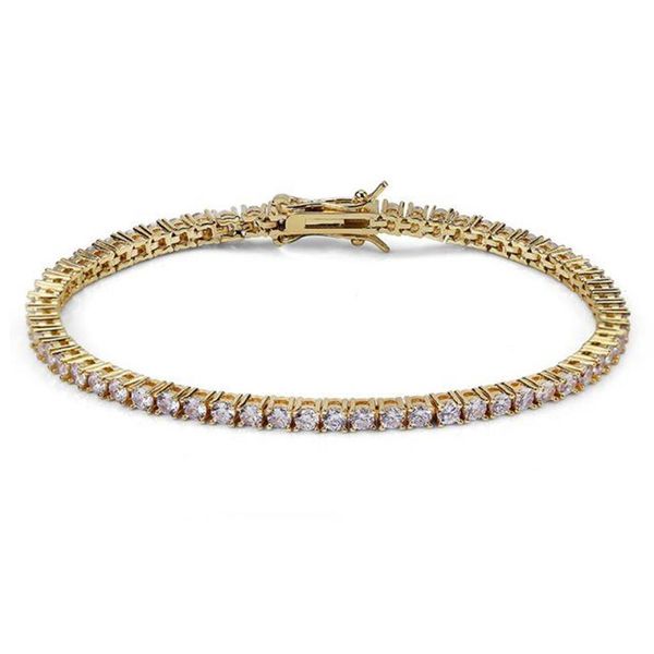 Modeschmuck Tennisarmband Designer Armbänder Silber Gold Kette Diamant Zirkon Edelstahl für Männer 3mm 4mm 5mm 6mm Ketten191u