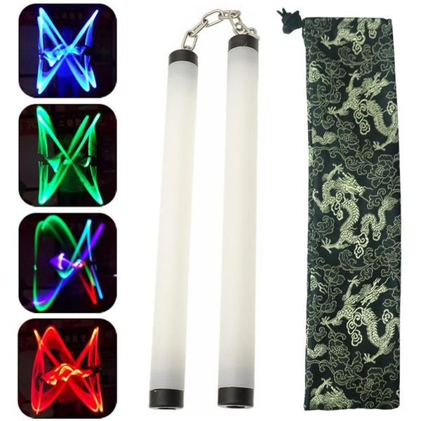 Bunte LED-Lampe, Licht, Nunchakus, Nunchakus, leuchtender Stab, Training, Übung, Leistung, Kampfsport, Kong Fu, Kinderspielzeug, Geschenke, Stage222r