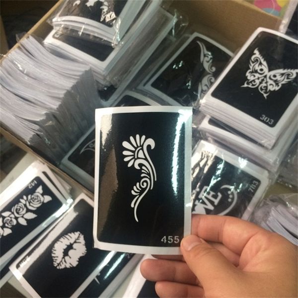 Outros suprimentos de maquiagem permanente 50pcsset Airbrush Tattoo Stencils para Body Art Mehendi Henna Stencil Glitter Painting 230907