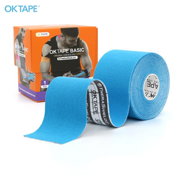 Ellenbogen-Knieschützer OK TAPE 5 cm x 5 m Kinesiologie-Tape Basic Original Baumwolle elastisch athletisch latexfrei ungeschnittene Rolle Fitness Fitnessstudio Schmerzlinderung Arm 230907