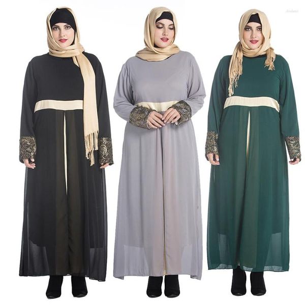 Roupas étnicas Ramadan Eid Abaya Dubai Caftan Turquia Islâmico Muçulmano Vestido Longo Roupas Paquistanesas Kebaya Stitch para Mulheres Robe Musulmane