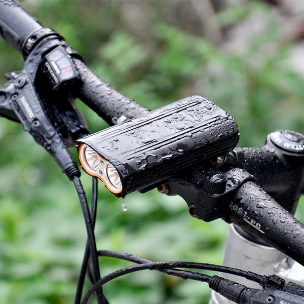 2000 lumen USB ricaricabile luce per bici MTB torcia di sicurezza LED bicicletta ciclismo luci manubrio anteriore 2 supporto per supporto303F