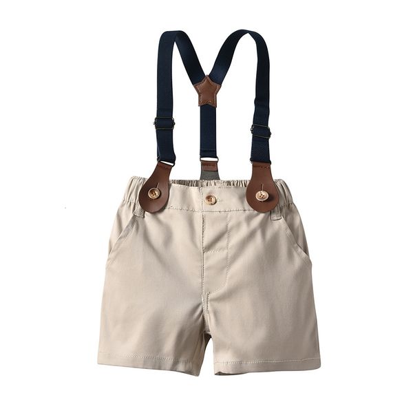 Macacão criança bebê meninos suspender calças macacão cor sólida shorts calças casuais solto bib menino roupas 230907