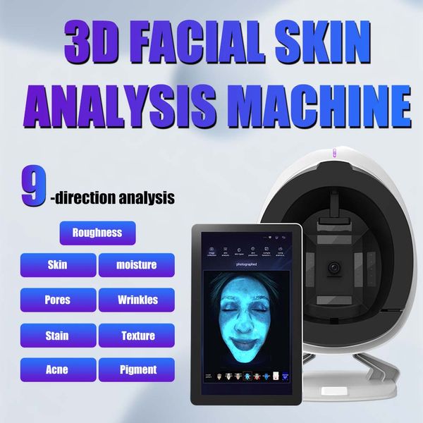 3D Magic Mirror Skin Analyzer Skin Test Skin Machine Diagnosi del viso Sistema di riconoscimento facciale tecnologia HD PIXEL con test di test di umidità per SPA