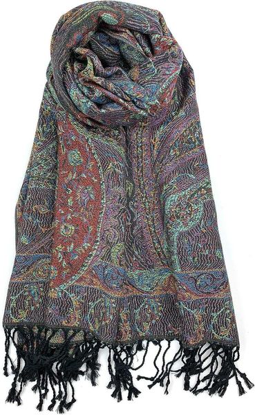 Lenços Flor de Ameixa Pena Tapeçaria Étnica Paisley Padrão Cashmere ScarfLF2030908