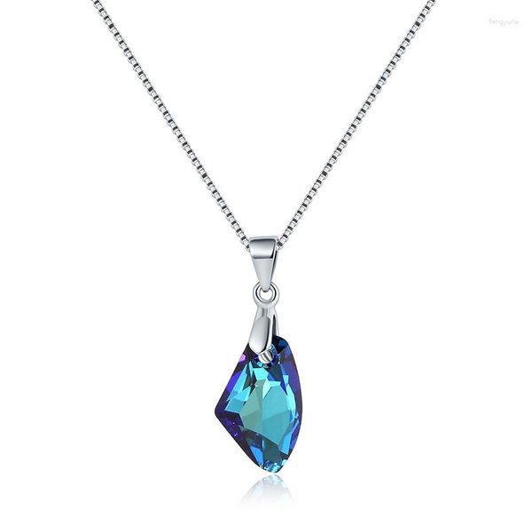 Ожерелья с подвесками BAFFIN, синие кристаллы из Австрии, необычный камень, галактический вертикальный для женщин, серебряный цвет, повседневные украшения