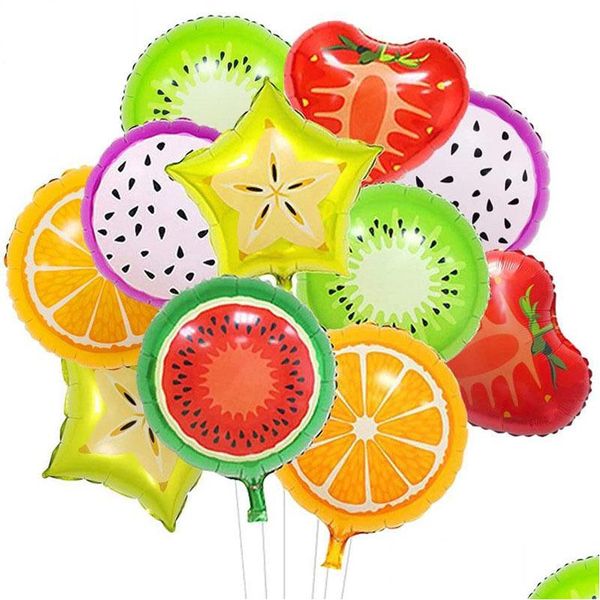 Decorazione del partito Moda Forma di frutta Palloncino Foil Ananas Anguria Gelato Ciambella Palloncini Compleanno Baby Shower Supp Dhgarden Dh4Bi