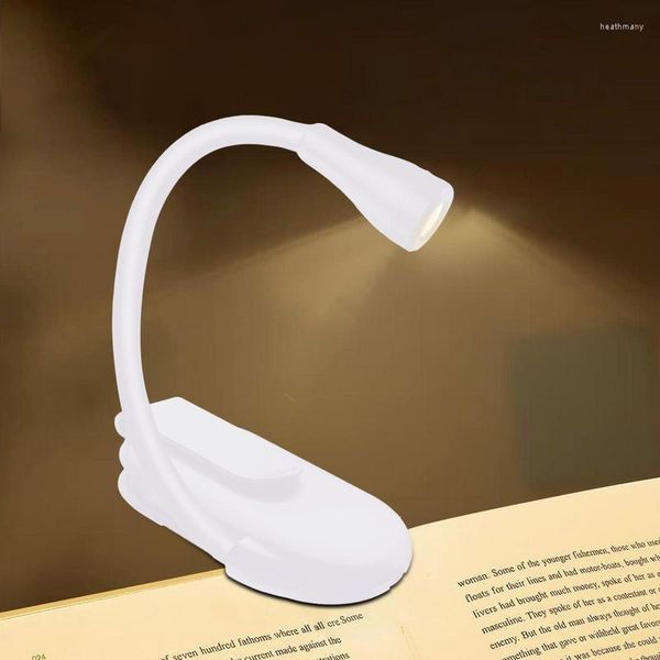 Lampada da lettura per luci notturne | Mini modello di ricarica USB con clip leggera portatile con supporto e per i viaggi domestici all'aperto