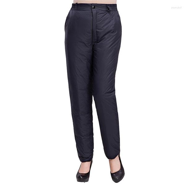 Pantaloni da donna Donna Anziani Piumino spesso caldo Pantaloni elasticizzati a vita alta taglie forti Madre grassa Cotone Donna Inverno OK994