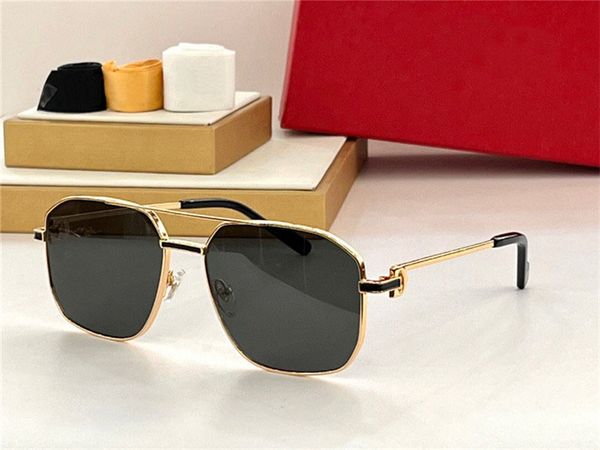 Neue quadratische Sonnenbrille im Modedesign 0333S mit Metallrahmen, einfacher und beliebter Stil, vielseitige und leicht zu tragende UV400-Schutzbrille für den Außenbereich