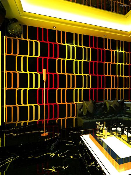 Wallpapers Ktv Wallpaper Carve Gestreifte Karaoke Bars Wandverkleidung 3D Musik Bar Dekoration Flash Gaming Room Papier Geometrische Linie