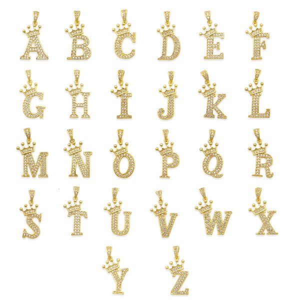 Charms 1 Set 26 Stück A-Z DIY Buchstaben Charms Großhandel Anfangsname Zirkonia Schmuck Anhänger für Halskette Armband Finden 230907