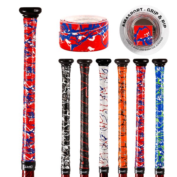 Fascia antisudore AMASPORT Antiscivolo Mazza da baseball Grip Tapes per Softball Camouflage Stripes 230907