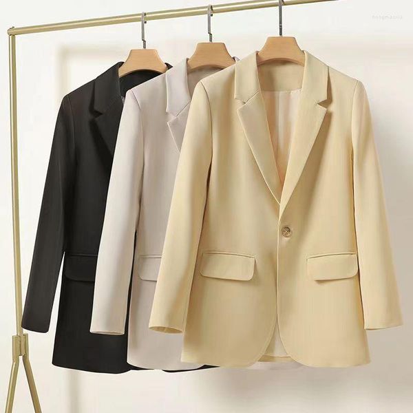 Ternos femininos moda blazer 2023 primavera outono divisão de volta magro outerwear feminino coreano casual manga longa terno jaqueta