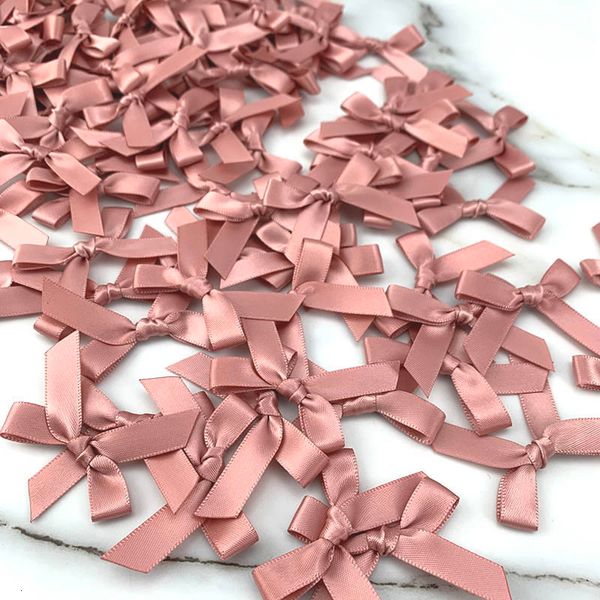 Decorações de Natal 200 pcs fresco rosa fita arcos tamanho pequeno poliéster cetim arco flor diy artesanato decoração 230908