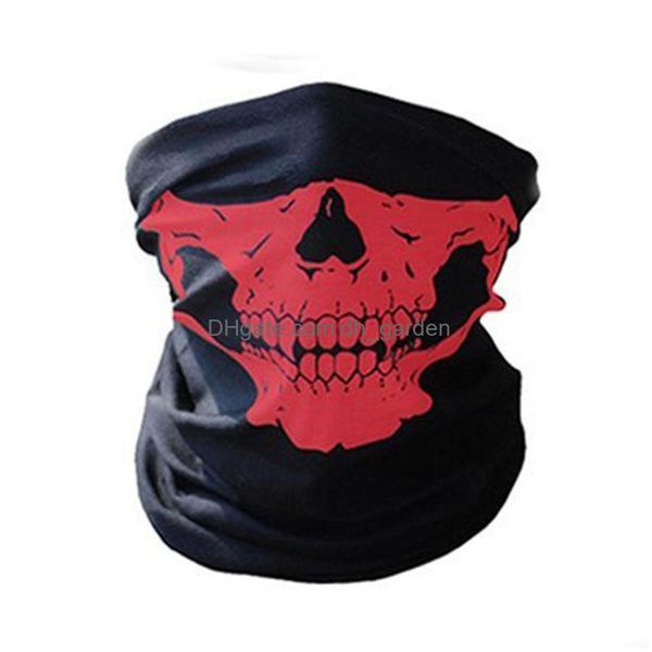 Maschere per feste Skl Maschera magica Halloween Cosplay Bicicletta Sci Skls Mezza faccia Sciarpa fantasma Bandana Scaldacollo Consegna a domicilio G Dhgarden Dhdjo