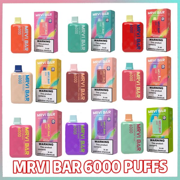 Heißer Verkauf Top 3 Puff MRVI Bar 6000 Puffs Einweg-Vap-E-Zigarettenstift auf Lager Vorgefüllter Pod Big Puff Kostenloser Versand