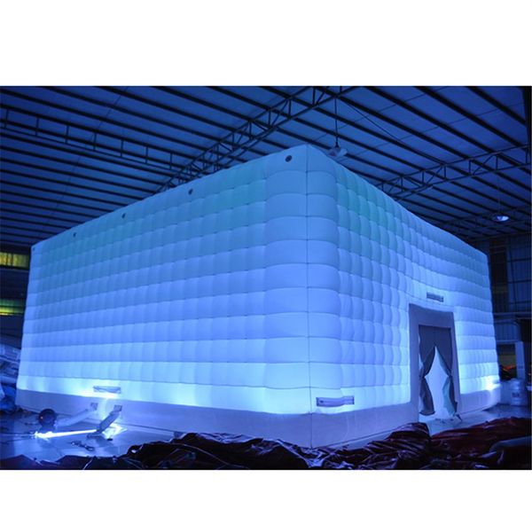 Strisce di barra LED personalizzate Glowing Cabinet tenda cubo gonfiabile evento mostra fiera costruendo gigantesca sala per feste con ventilatore s2018