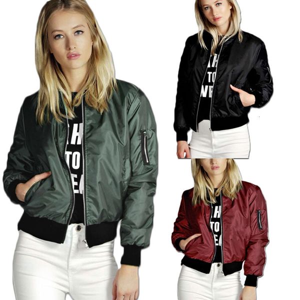 Jaquetas femininas Primavera Outono Mulheres Jaquetas Finas Tops MA1 Básico Bomber Jaqueta Manga Longa Casaco Casual Gola Slim Fit Outerwear 230907