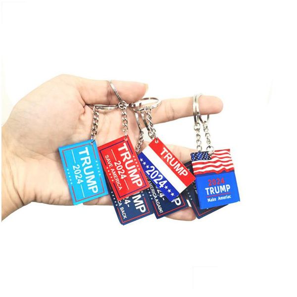 Chaveiros Lanyards 2024 Trump Keychain Nos Campanha Eleitoral Slogan Plástico Chaveiro Chaveiro Drop Delivery Fashion Accessorie Dhgarden Dh2Sf