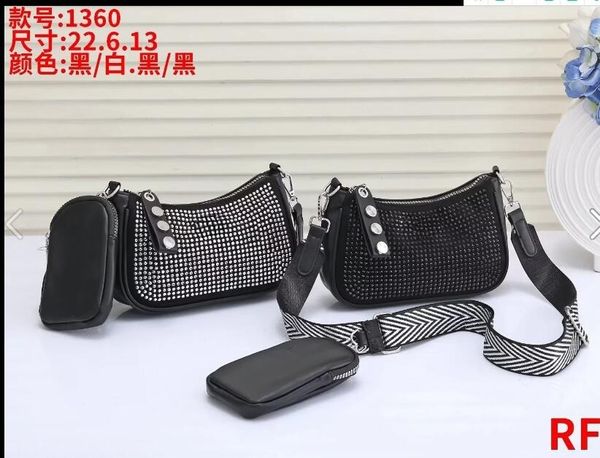 Designer-Taschen, Umhängetasche, Hobo-Handtaschen, Unterarmtasche, Damenmode, dreiteiliges Set, Nylonstoff-Ketten, Umhängetaschen, Messenger-Taschen, Einkaufshandtasche, Geldbörse1