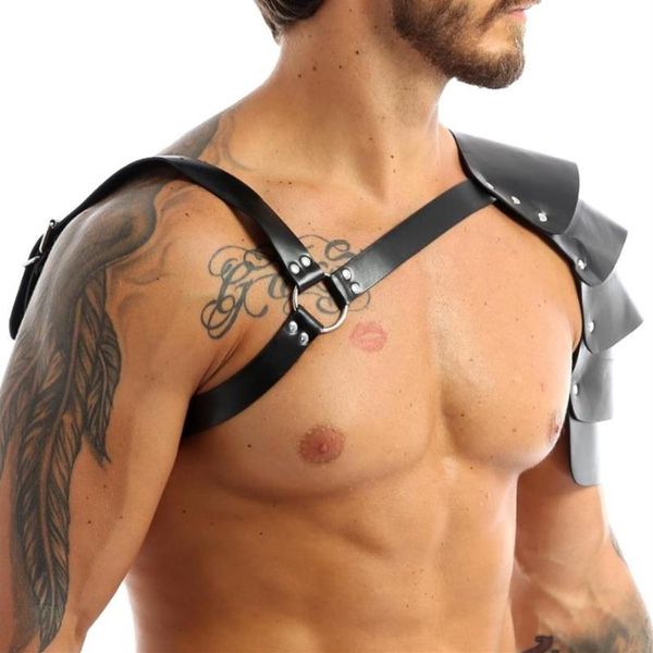 Set di reggiseni da uomo in ecopelle pettorina per il corpo festa sessuale clubwear bondage vestiti maschili sexy gay club rave cinghie crop top206m