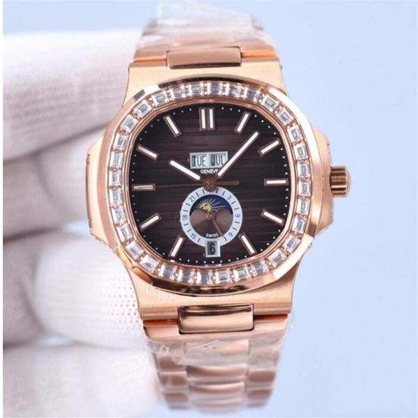 Multicolor estilo Dial Man relógio clássico Mens Watch Case com diamantes Oval Dial relógio Mecânico Relógios Automáticos Sapphire Waterp244f