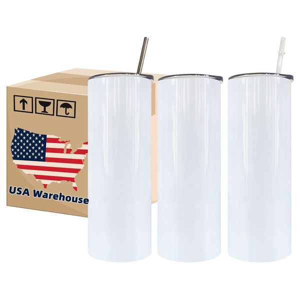 Tumbler dimagrante USA/CA Warehouse da 20 once di sublimazione vuota non abacciata da cima a fondo con la stessa tazza in acciaio inossidabile di larghezza per la stampa fai-da-te 4.23