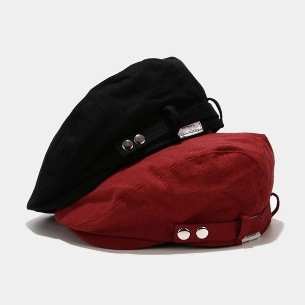 Berets estilo britânico chapéu homens streetwear tendência sboy para mulheres plana bonés de algodão duckbill boné primavera outono bonnet 230907