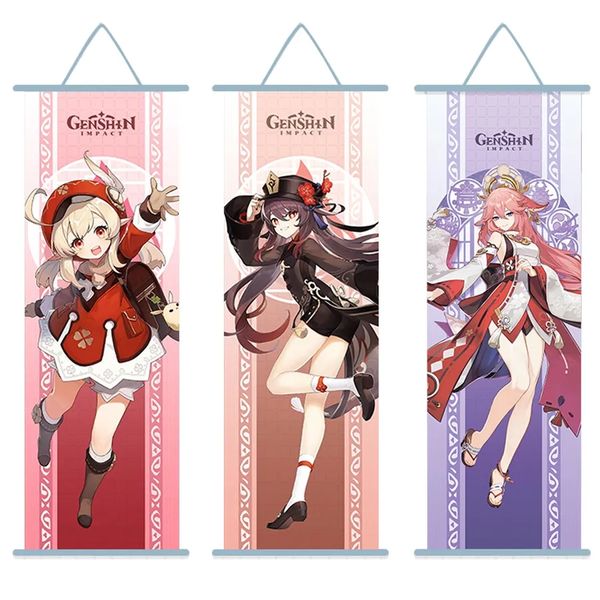 Anime-Spielfigur, schönes Mädchen, Scroll-Leinwand, Wandbehang, Gemälde, Heimdekoration, Anime-Poster, Kunst, Raumdekoration, Geschenk, Leinwand, Maltafel, L01