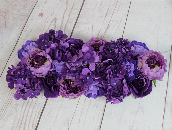 Flores decorativas SPR Roxo Alta Qualidade 10 pçs/lote Flor de Casamento Cenário de Parede Cenário de Mesa Artificial Por Atacado