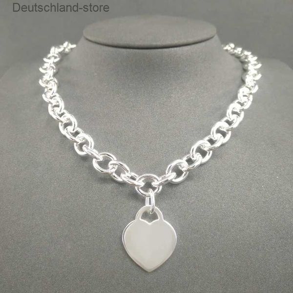 Anhänger Halsketten S925 Sterling Silber Halskette für Frauen Klassische herzförmige Charme Kette Luxus Marke Schmuck Q0603 Q230908