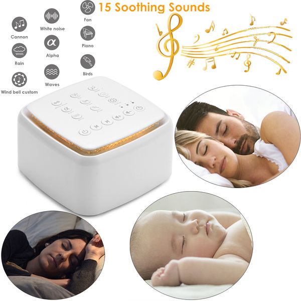 Tragbare Sers White Noise Machine Typec Wiederaufladbare zeitgesteuerte Abschaltung Schlafgeräusch zum Schlafen Entspannung Baby Erwachsene Büroreisen 230908