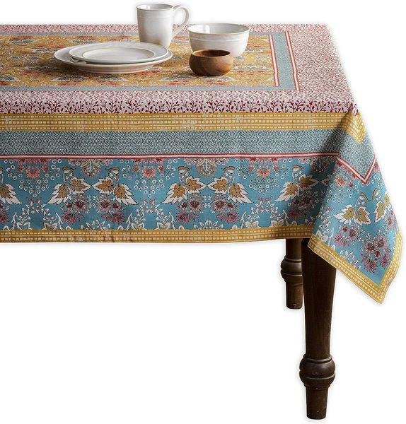 Toalha de mesa floral de algodão com margaridas pequenas estilo coreano, decoração de mesa de chá, capa de mesa retangular para cozinha, casamento, sala de jantar l0309075