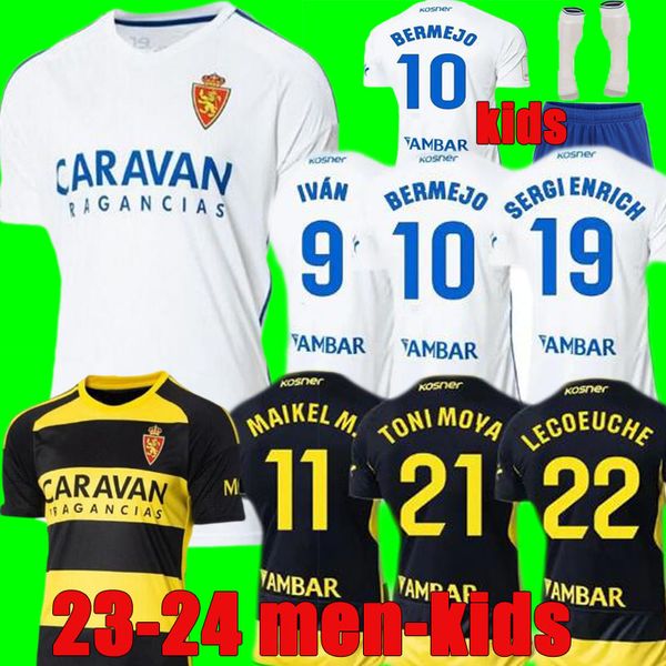 23 24 Real Zaragoza FRAN GAMEZ Camisas de futebol ZAPATER 2023 2024 Home JERSEY POMBO SHINJI KAGAWA Camisas de futebol GUTI JAVI ROS MEN KIDS kits L. SUAREZ camiseta de futbol