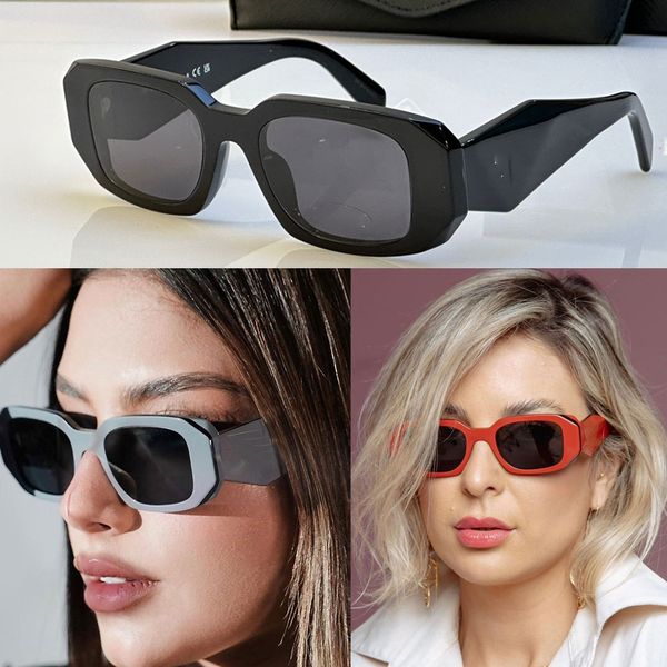 Symobole Modedesigner SPR17W Damen-Sonnenbrille mit rechteckigem Rahmen. Neue Farben auf der offiziellen Website. Lässige Outdoor-Party für Damen