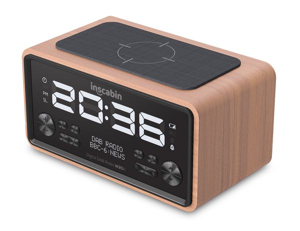 Tragbarer Sers Inscabin W20 DABDAB FM-Digitalradiowecker mit kabelloser Aufladung, Bluetooth, wunderschönes Design für Schlafzimmer, Küche, Büro 230908