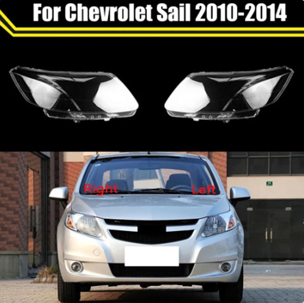 Lente dianteira do carro luz de vidro lâmpada farol escudo abajur transparente capa para chevrolet vela 2010-2014