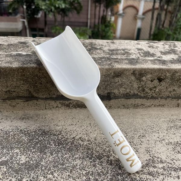 Utensili da cucina Piccola paletta per ghiaccio in plastica Cucchiaio bianco per pala per cubetti di ghiaccio moet chandon scoops272j