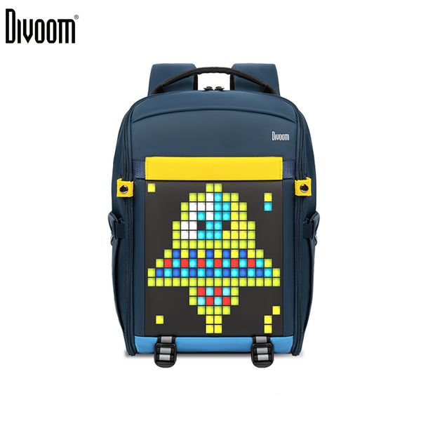 Acessórios de estúdio de iluminação Original Divoom Pixxos Mochila personalizável Pixel Art Design de moda 145L à prova d'água Bolsa para laptop com tela LED 230908