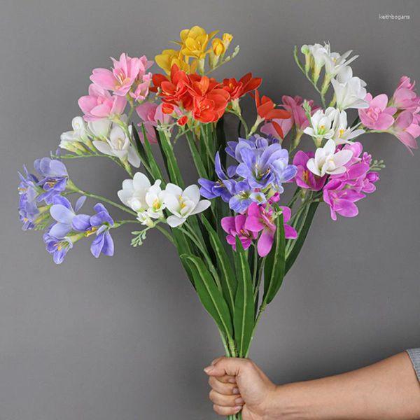 Dekorative Blumen 3D-Schmetterlings-Orchideen-Bündel, fühlt sich echt an, Seide, Kunstblume, Pflanze, Zuhause, Wand, Hochzeit, Garten, Dekoration, Weihnachtsaccessoires