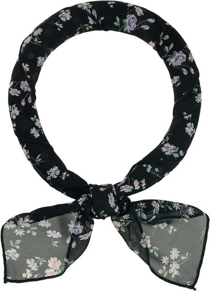 Schals Allegra K Damen-Chiffon-Schal – 65 cm x 65 cm – quadratischer Taschentuch-Schal mit BlumenmusterLF2030908