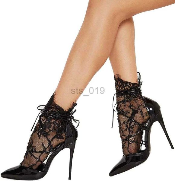 Sexy Socken HFU Mode Transparente Socken Funkelnder Stern Transparente Spitze Sheer Mesh Knöchel Lässige Strümpfe High Heels Hochzeit Braut Abendkleid P230907