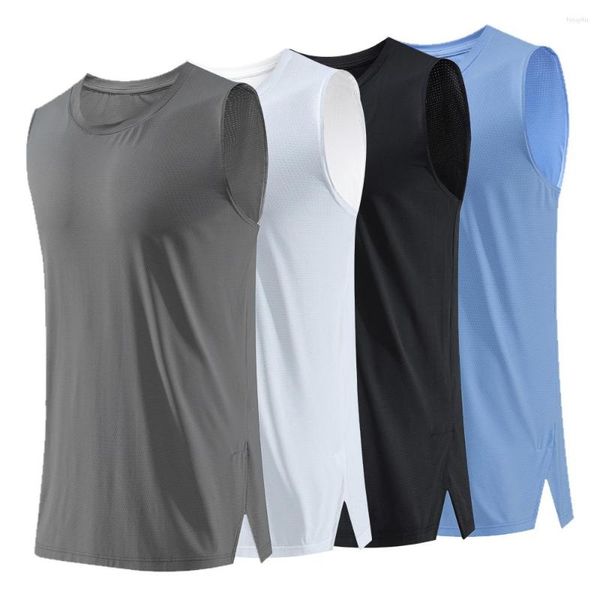 Camisas de corrida 2023 colete de fitness masculino esporte musculation camisa sem mangas respirável esportes undershirt ginásio treinamento t-shirts