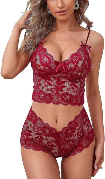 Pigiama sexy YGNYQJ Intimo da donna Abito da bambola in pizzo Sospeso Indumenti da notte Appeso Collo Teddy Pigiama con scollo a VLF230908