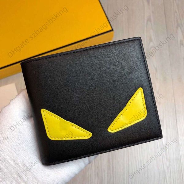 portafoglio corto da uomo classico Confezione abbinata al colore degli occhi del piccolo mostro in pelle di alta qualità Elegante borsa per carte premium