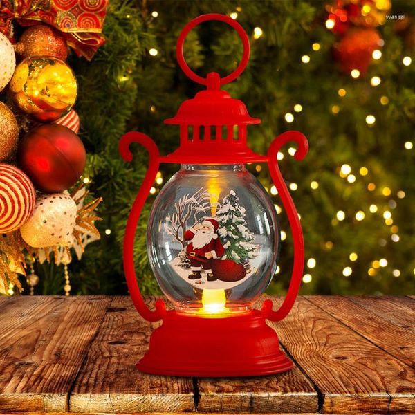 Titulares de vela Lanterna de Natal Iluminada Lâmpada de boneco de neve LED Piso de luz ao ar livre Camping Gramado Decoração de jardim Decore