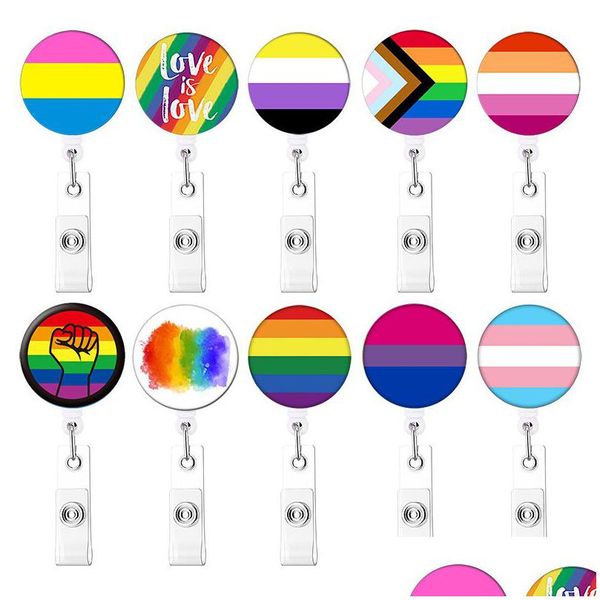 Bomboniera Moda Infermiera Distintivo Creativo Lgbt Arcobaleno Ufficio Lavoro Carta Fibbia appesa Può essere ruotata di 360 gradi Drop Delive Dhgarden Dhhl4