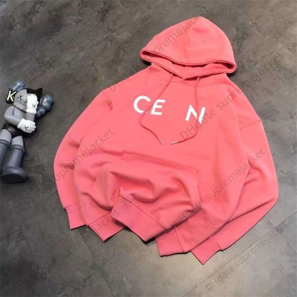 Felpe con cappuccio autunno e inverno Nuove marchi CE marchi di stampa Pink Fashion Schiaming Lettera Terry Womens Hoodies for Men Tracksuits