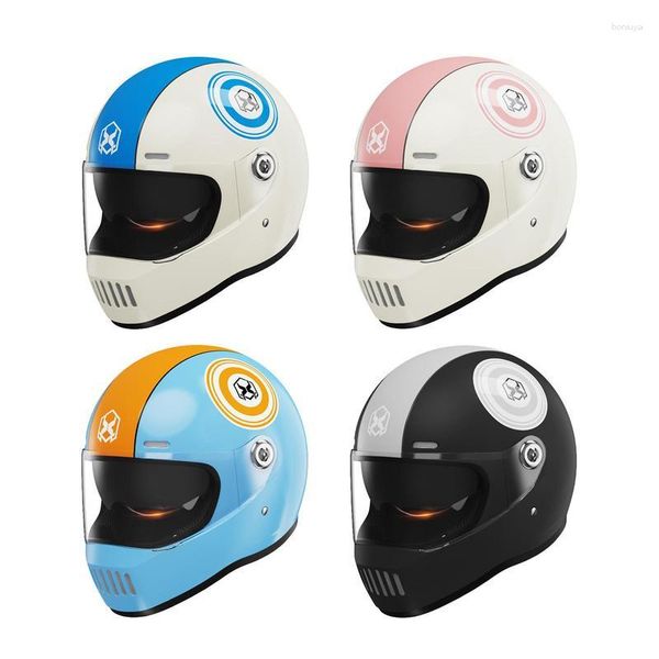 Caschi da moto Casco vintage per scooter con isolamento termico con processo antiappannamento Design a doppia visiera per pattinaggio in bicicletta